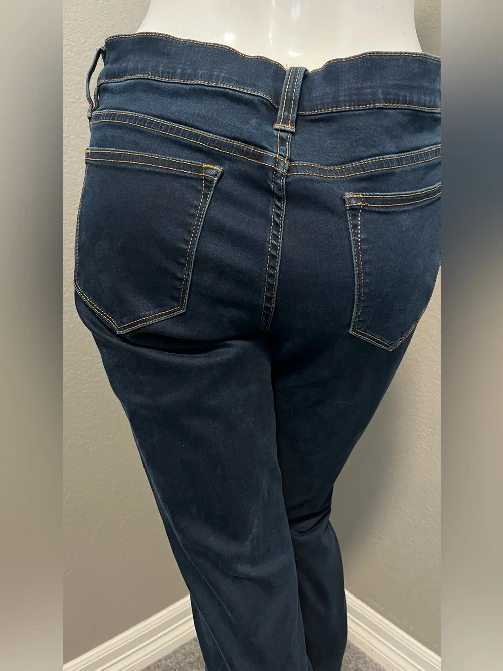 Women’s J. CREW STRETCH Dark Blue Mid- Rise Skinny  Denim Jeans Size 30 - Picture 7 of 14